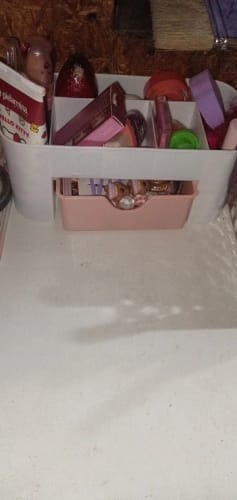 Customer photo review of Makeup Organizer with Drawer – Acrylic Brush and Lipstick Holder