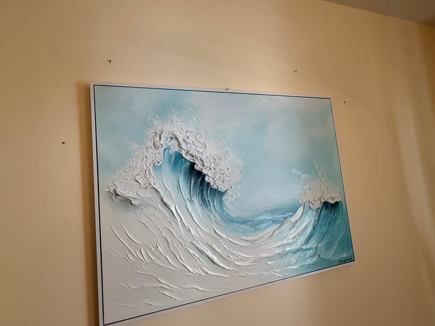 Customer photo review of Sea & Sky Abstract Textured Wall Art #MS198