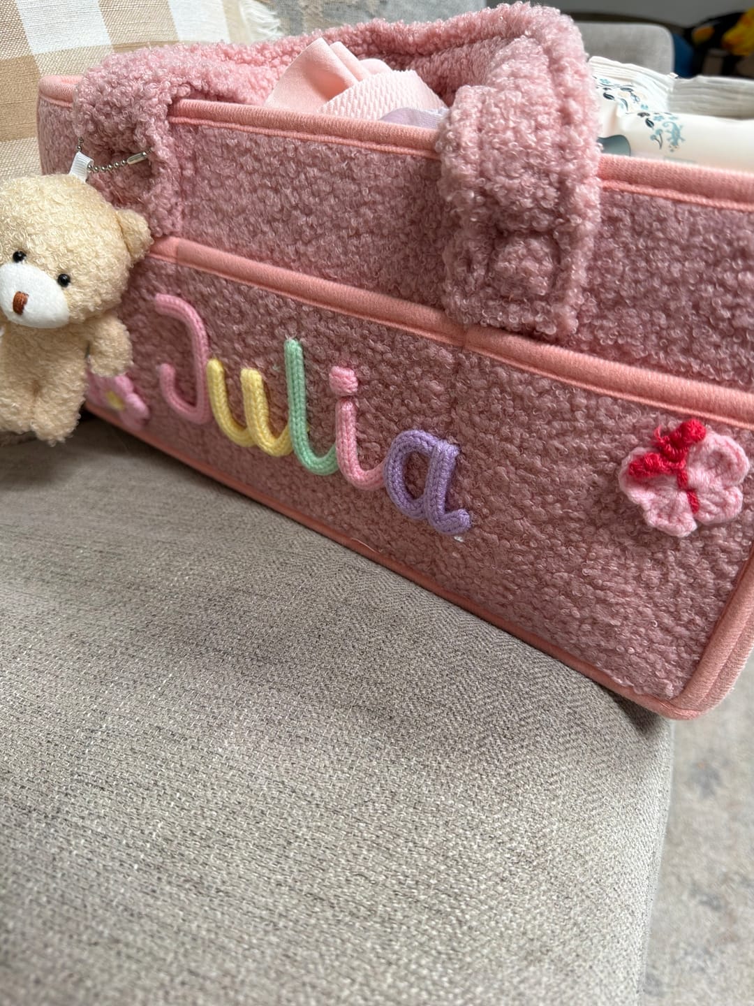 Customer photo review of K&C - Personalized Baby Storage Basket