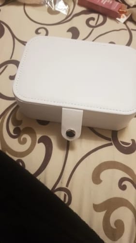 Customer photo review of Mini Jewelry Box – Velvet Lined Travel Case for Rings & Earrings