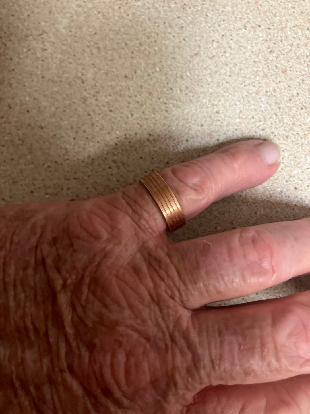 Customer photo review of Mens Adjustable Copper Magnetic Ring