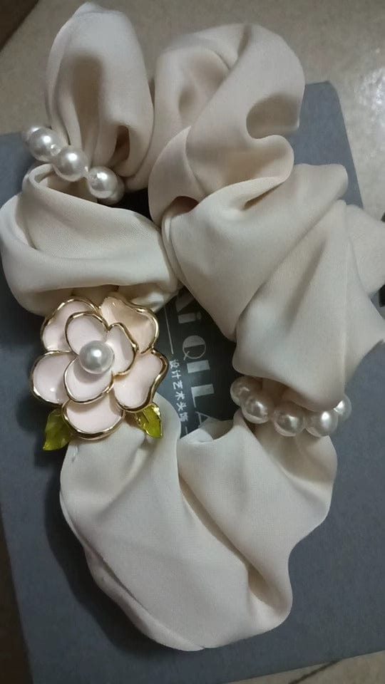 Customer photo review of Ivory Camellia Scrunchie