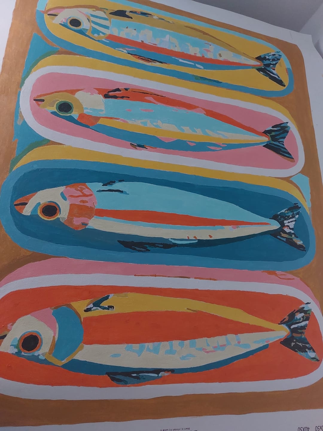 Customer photo review of Four Sardines | Paint by Number