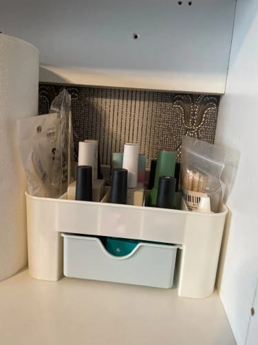 Customer photo review of Makeup Organizer with Drawer – Acrylic Brush and Lipstick Holder