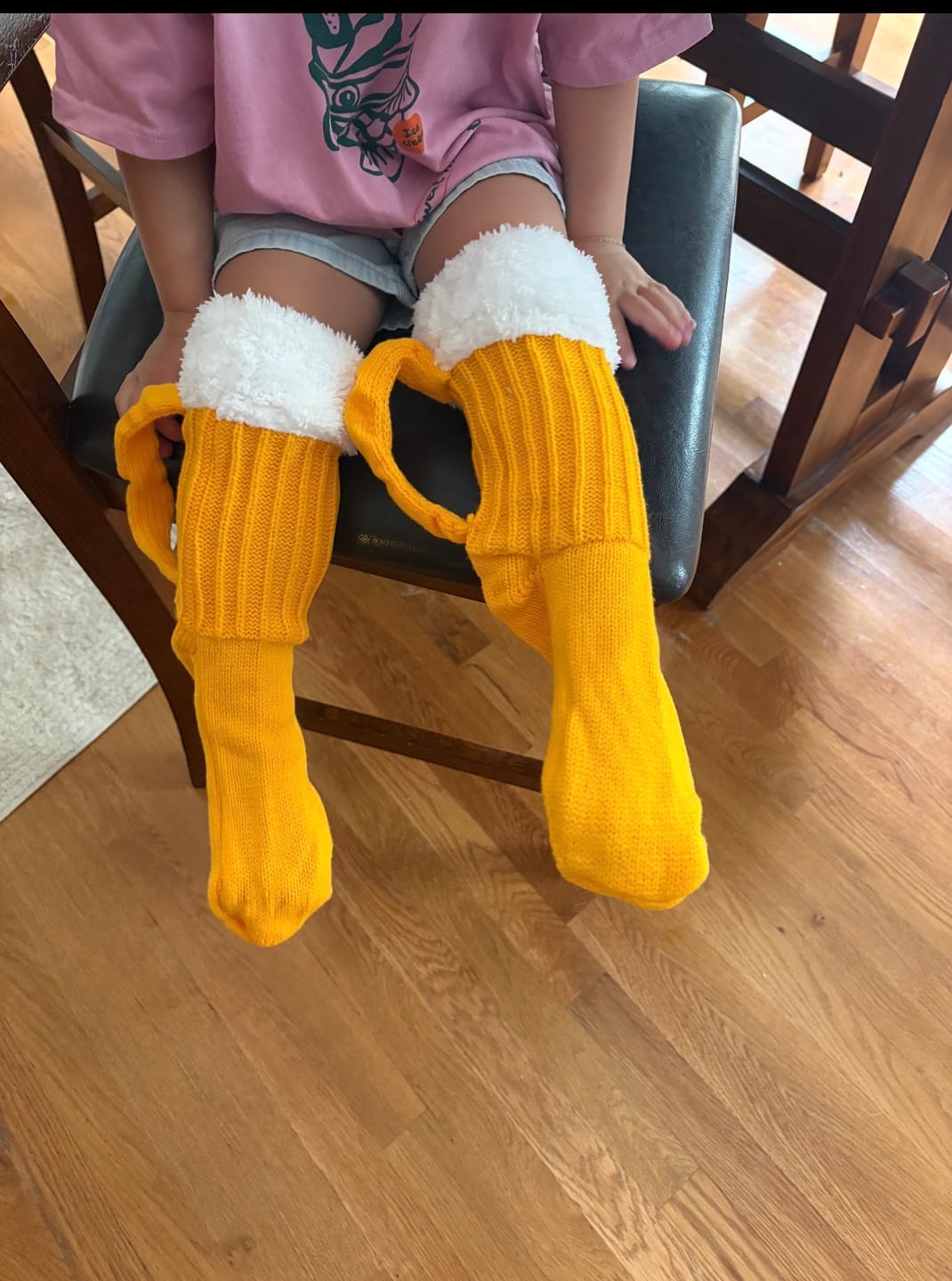 Customer photo review of Beer Mug Knitted Socks