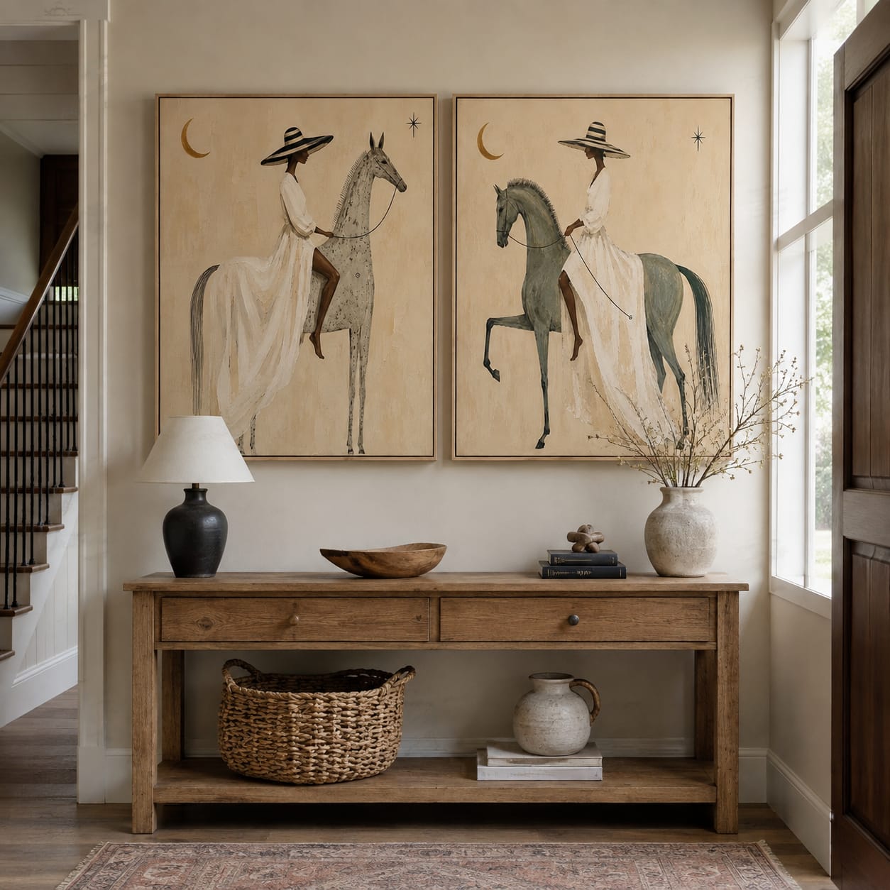 Customer photo review of Moonlit Grace-Woman Rider Diptych Painting