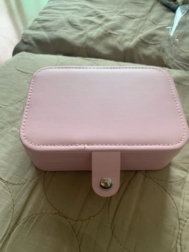 Customer photo review of Mini Jewelry Box – Velvet Lined Travel Case for Rings & Earrings