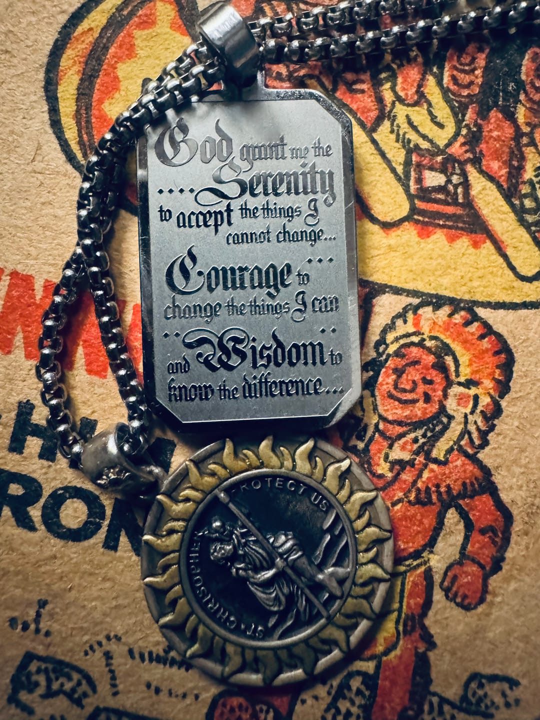 Customer photo review of Serenity Prayer Dog Tag