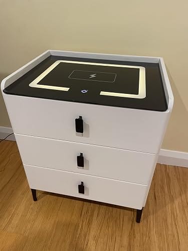 Customer photo review of Smart Bedside Table with LED Lights and Drawers