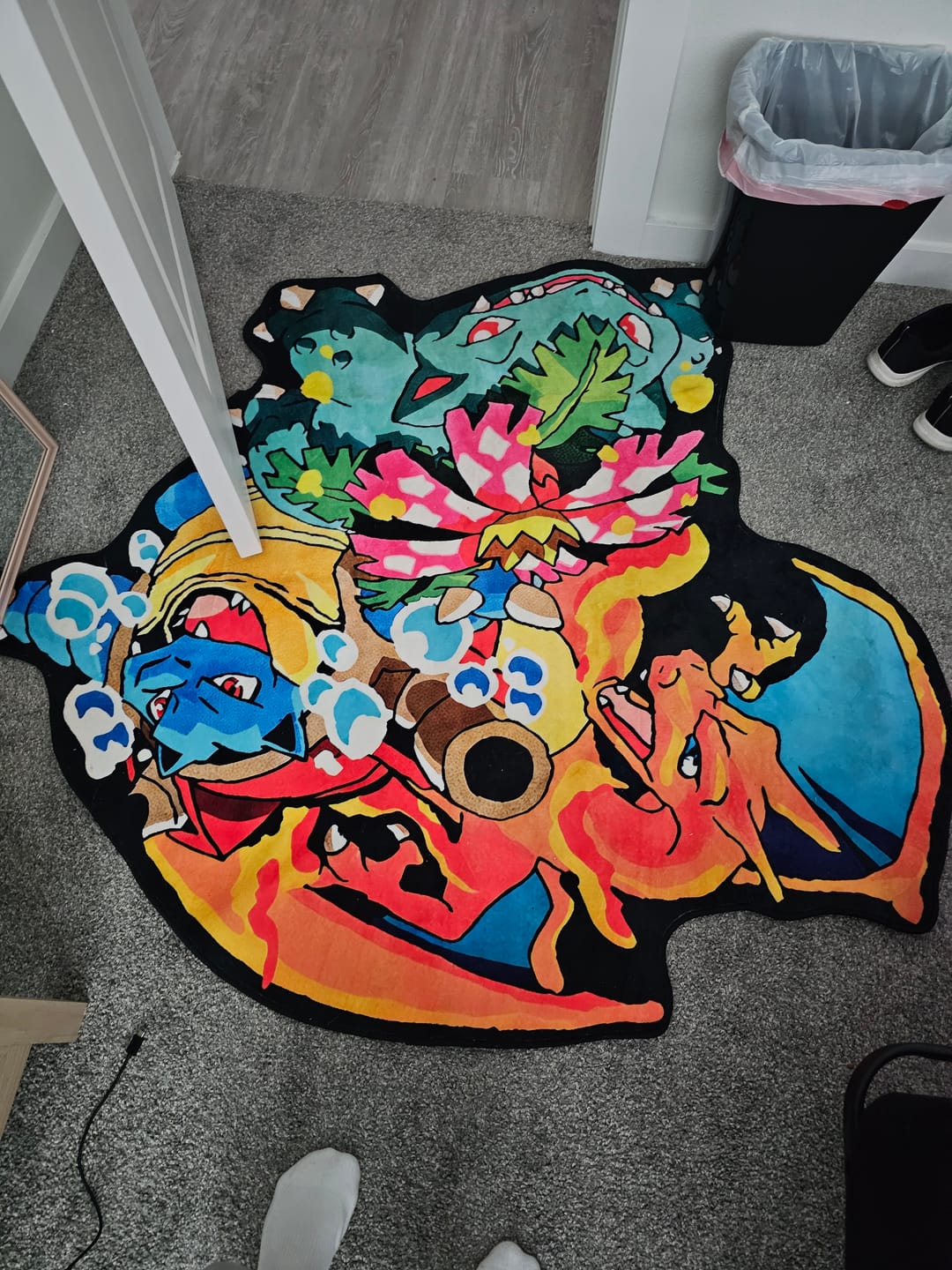 Customer photo review of Pokémon Rugs – Bulbasaur, Charizard & Squirtle
