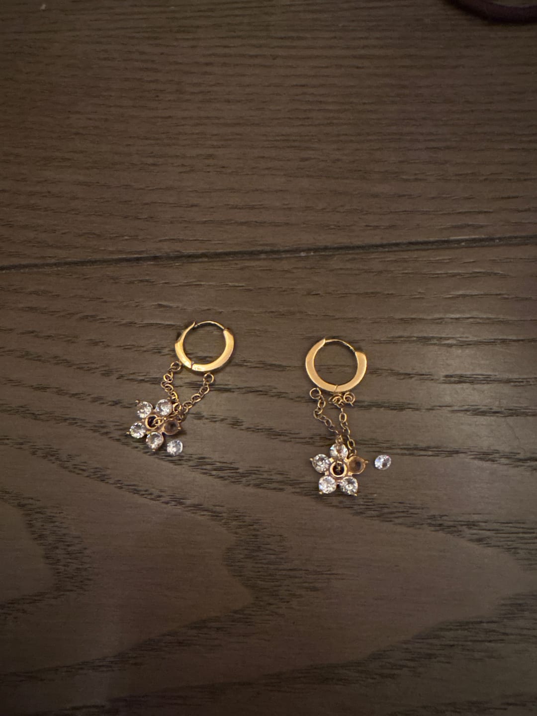 Customer photo review of Blooming Petal Crystal Earrings