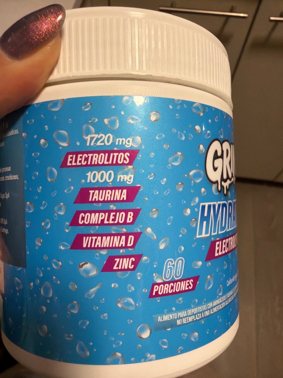 Customer photo review of Grind Hydration | Electrolitos Premium – 60 Porciones ( Sabor Berries)