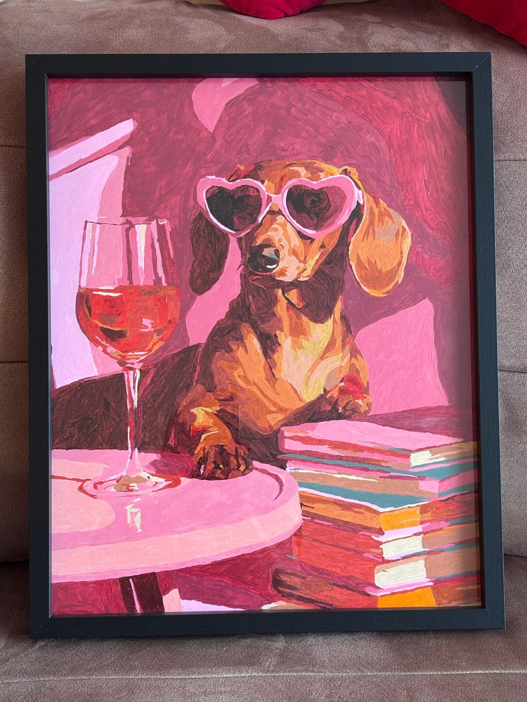 Customer photo review of Malen nach Zahlen - Dackel in Pink