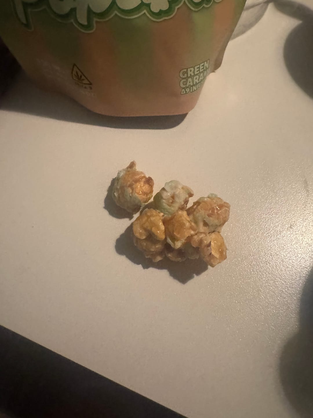 Customer photo review of INFUSED POPCORN - GREEN CARAMEL APPLE