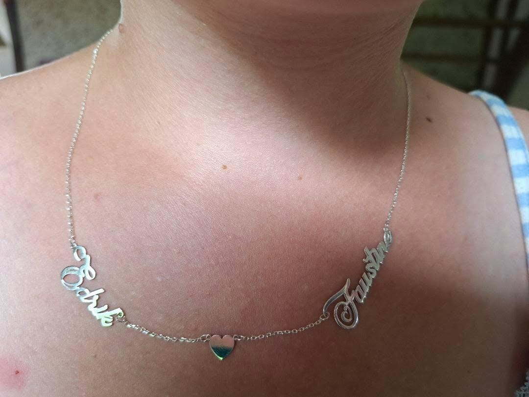 Customer photo review of Personalized Heart Name Necklace