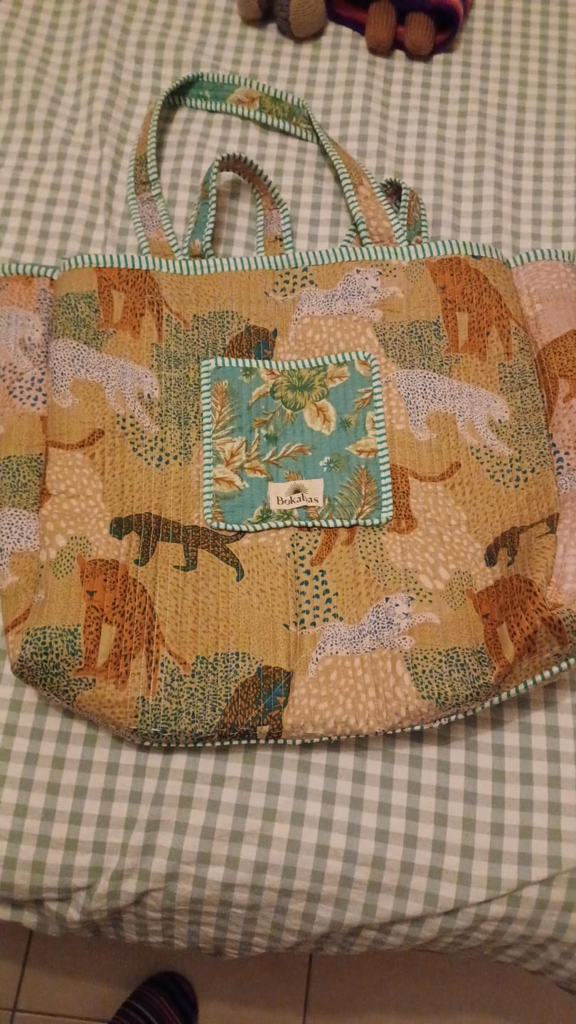 Customer photo review of Sac cabas matelassé en coton réversible - TURO
