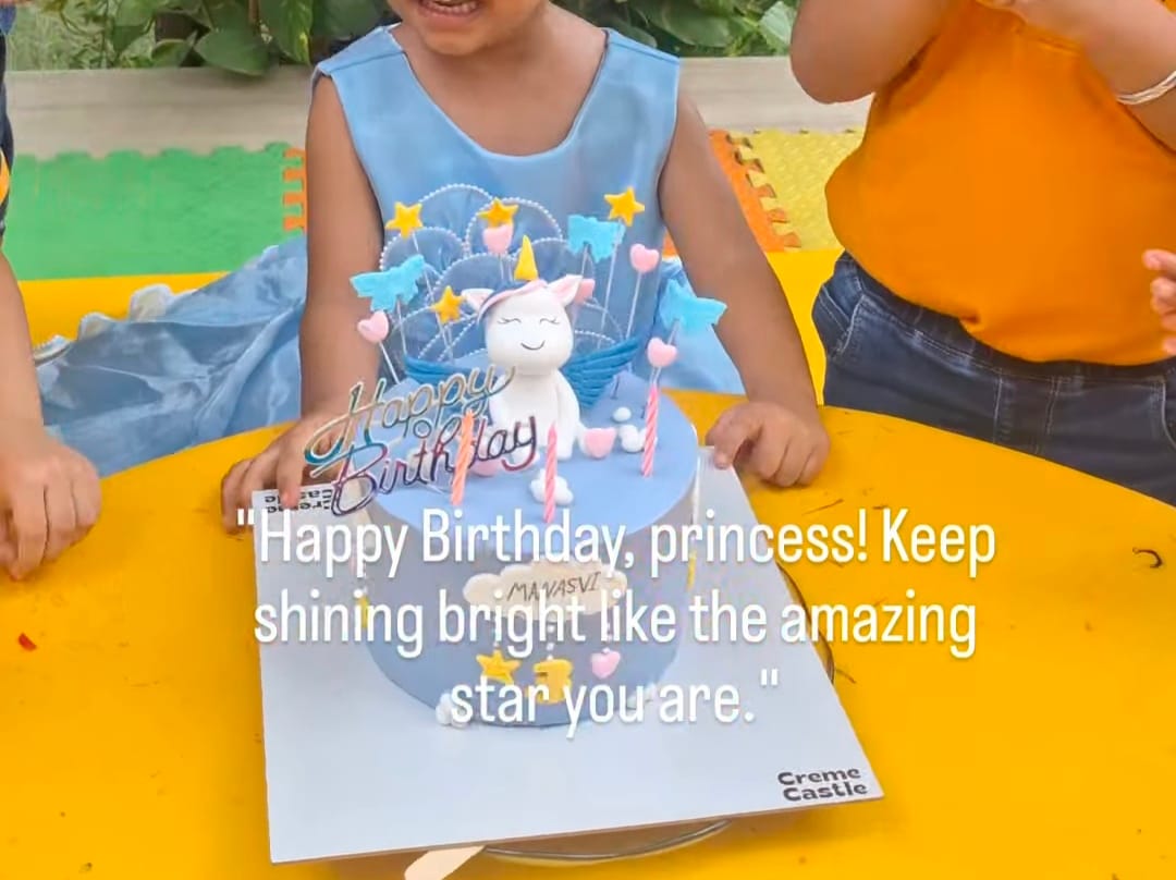 Customer photo review of Blue Unicorn Pony Design Cake