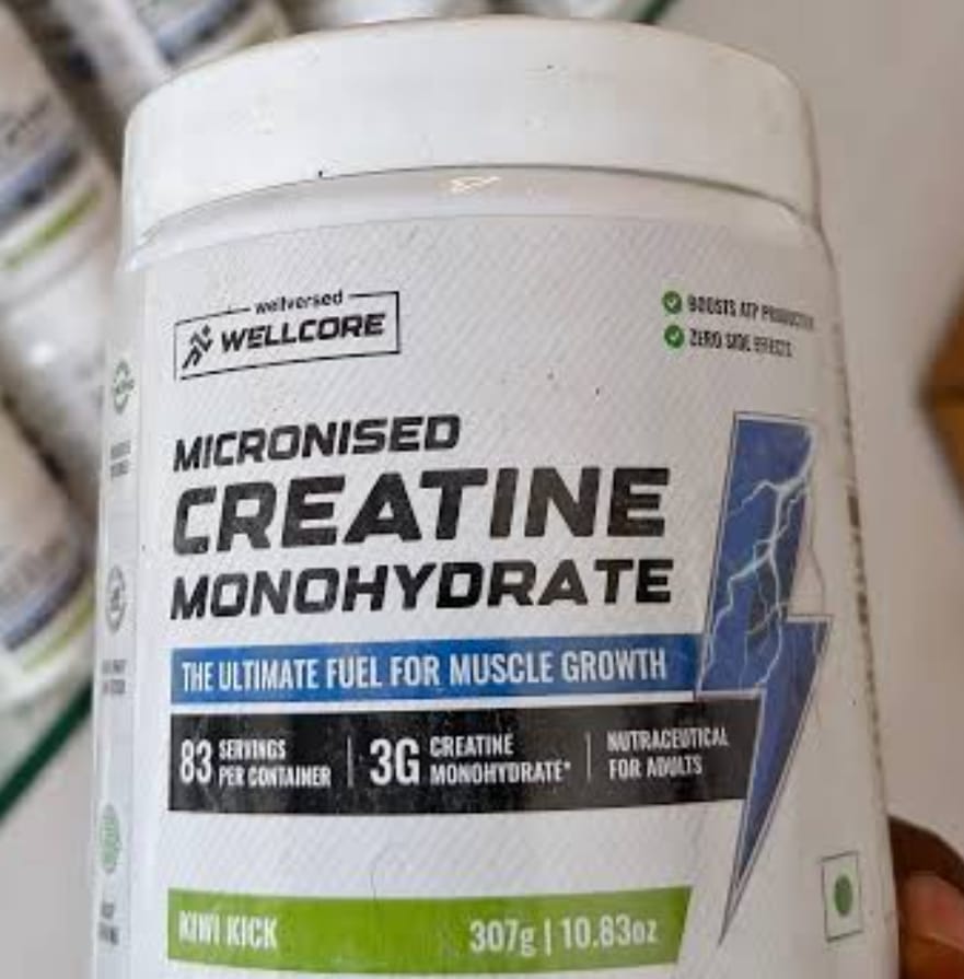 Customer photo review of Wellcore - Micronised Creatine Monohydrate (83 Servings, Kiwi Kick) + Premium Steel Shaker