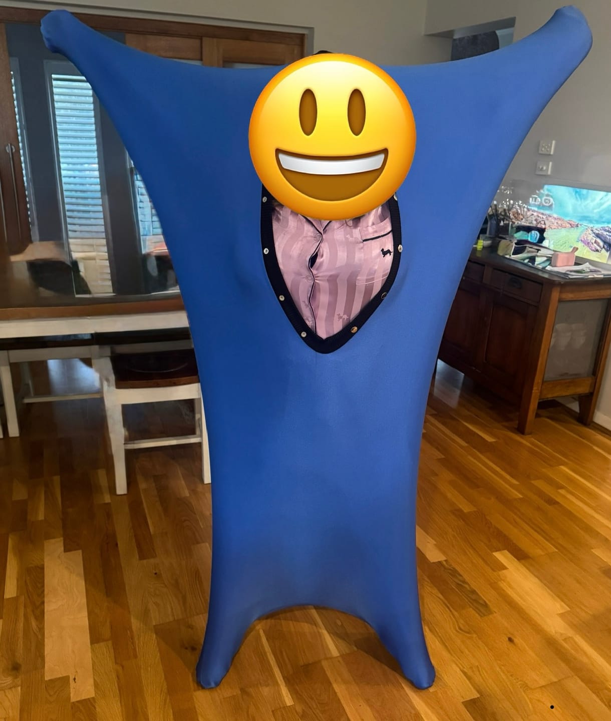 Customer photo review of Blue Sensory Compression Body Sock