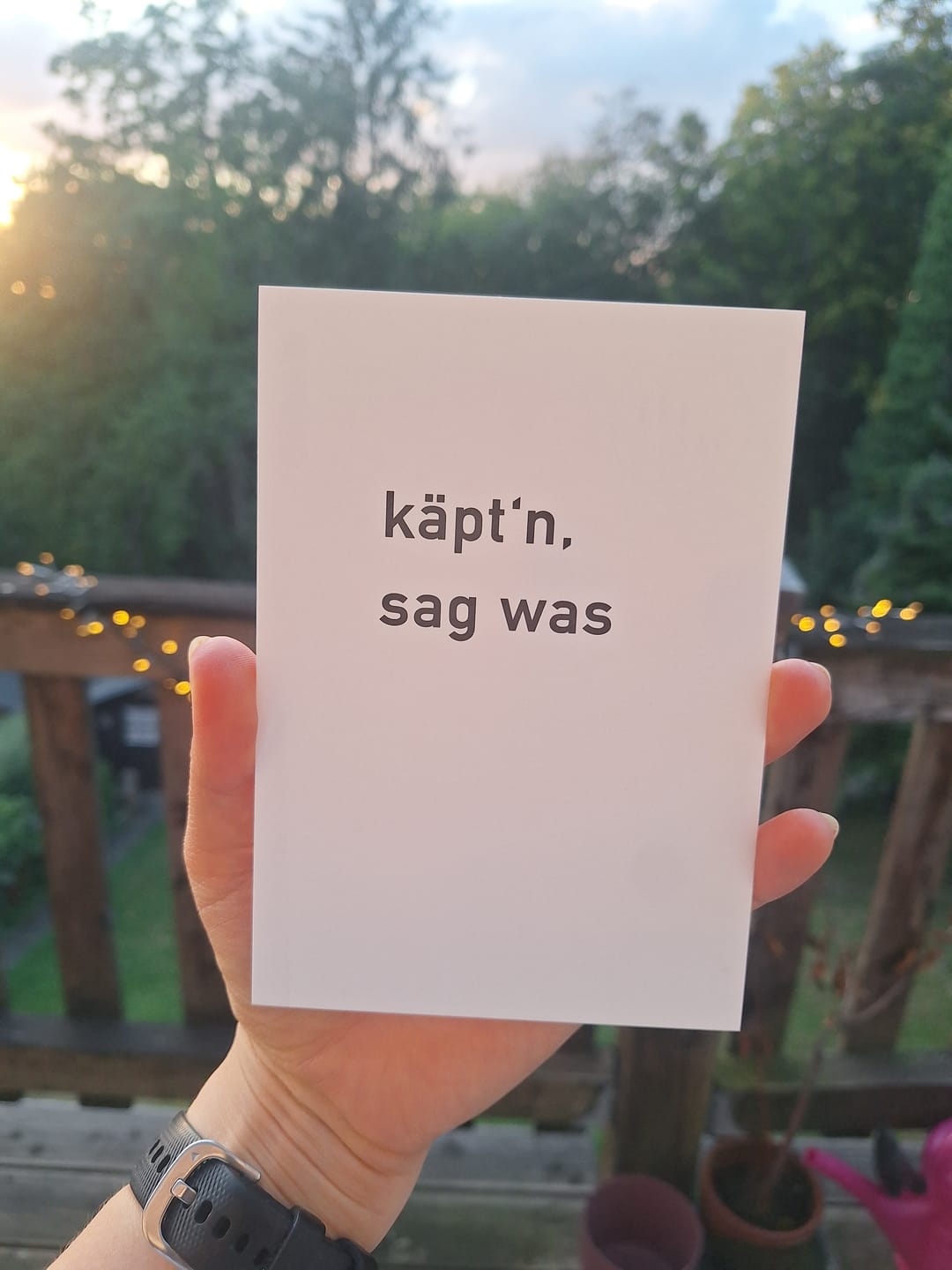 Customer photo review of Postkarte Käpt'n, sag was