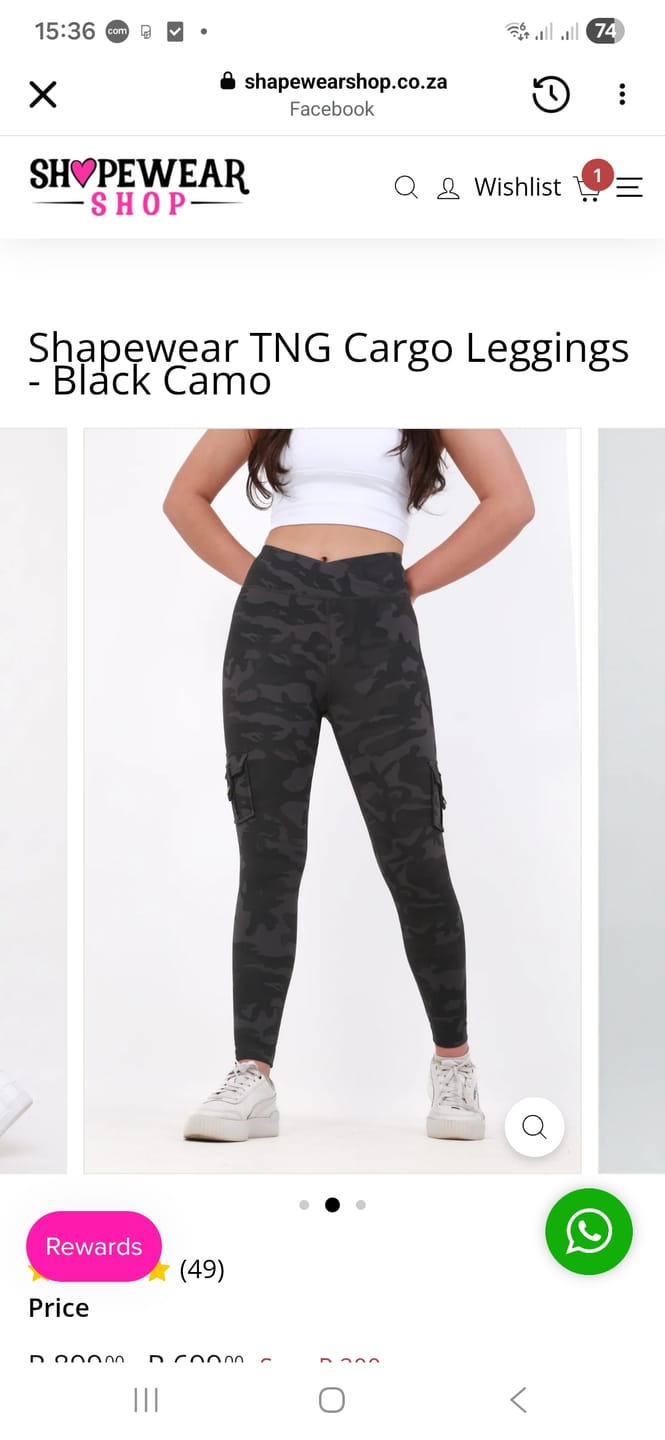 Customer photo review of Shapewear TNG Cargo Leggings -  Black Camo