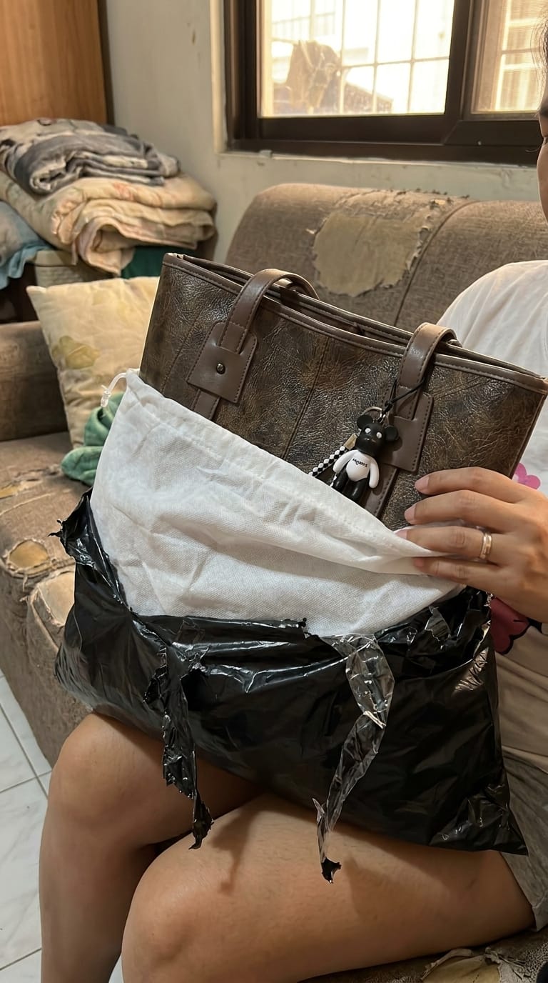 Customer photo review of Vintage Leather Tote Bag