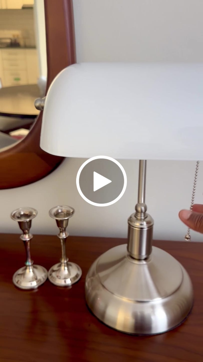 Customer video review of Bankers Metal and Glass Table Lamp Gold | Chrome