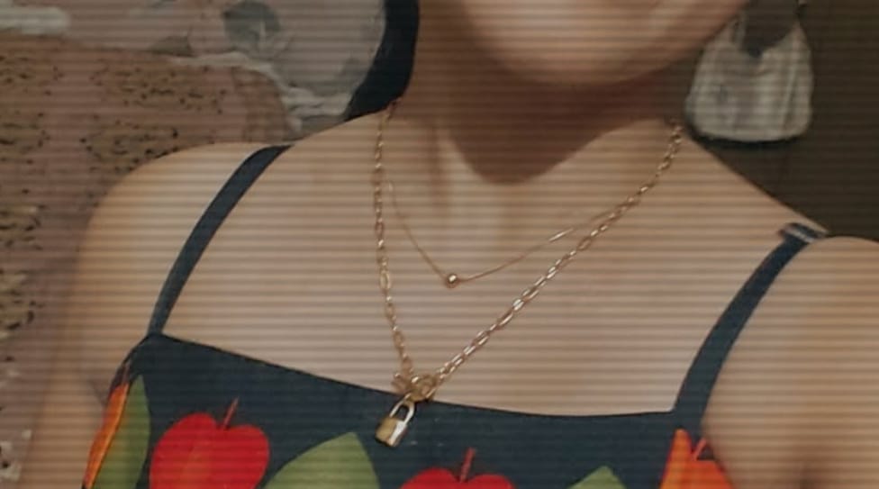 Customer photo review of Golden Hug Pendant Necklace