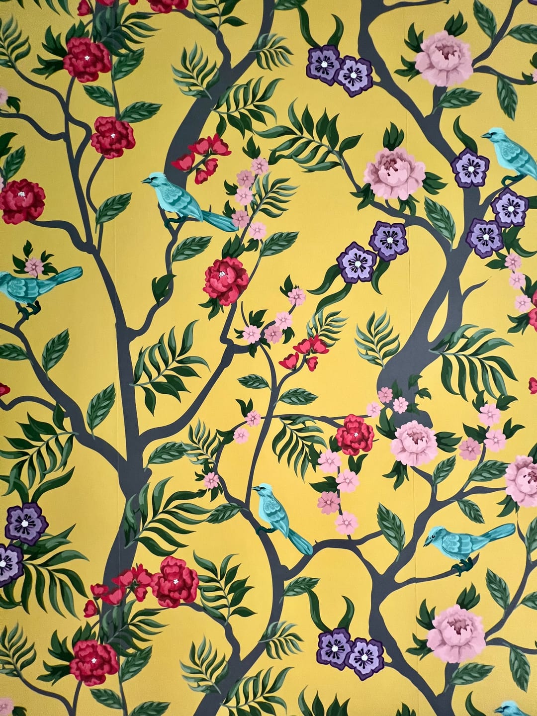 Customer photo review of Ava - Chinoiserie Peonies Trees & Birds Wallpaper