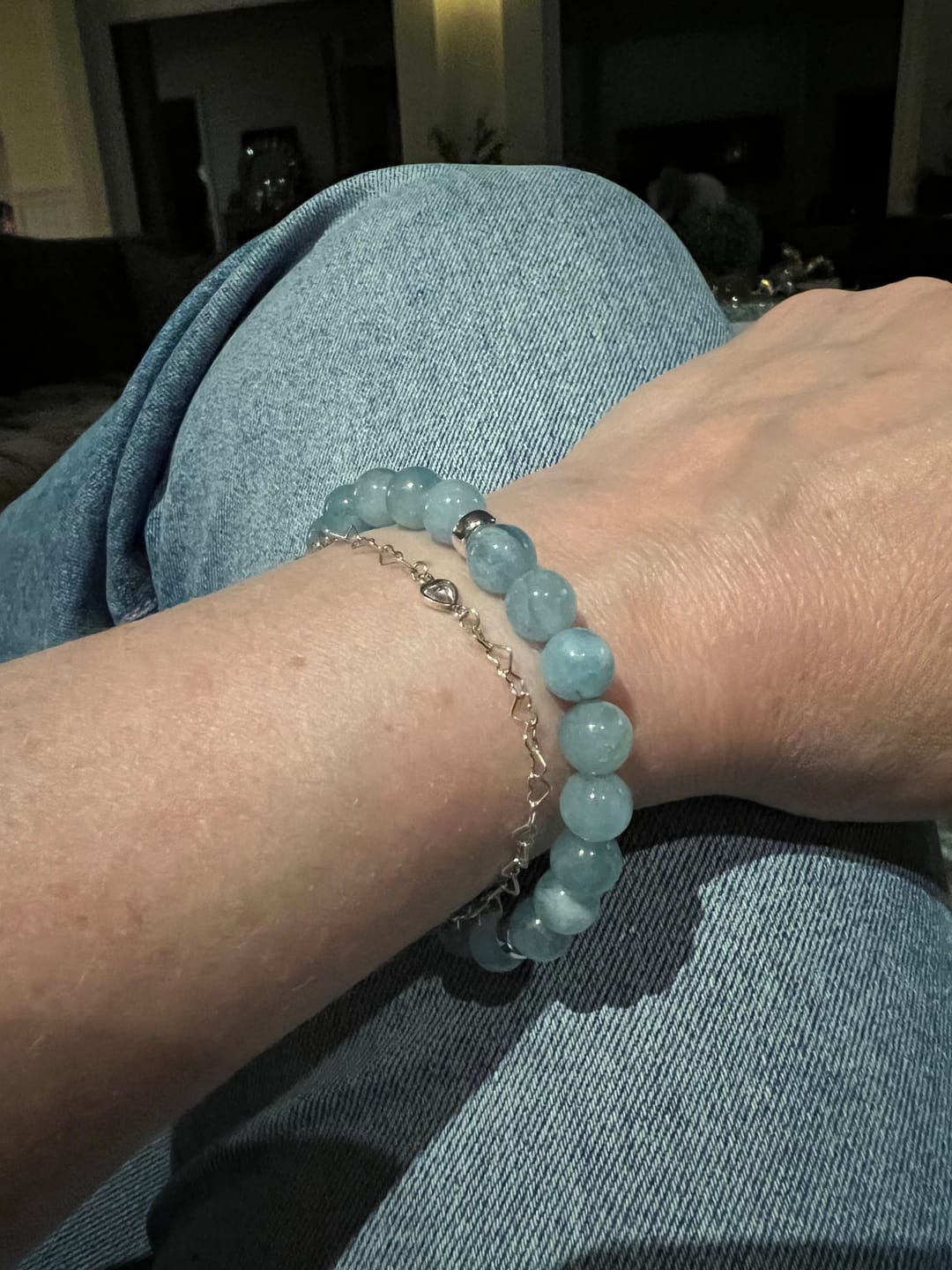 Customer photo review of Tranquility Aura Bracelet | Aquamarine