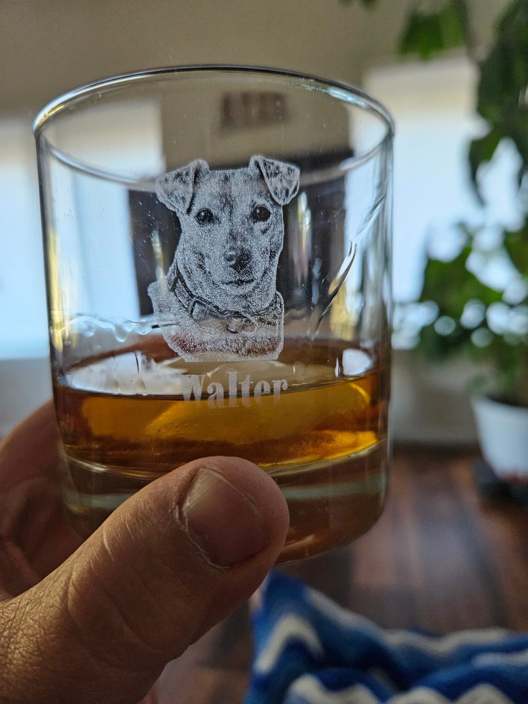 Customer photo review of Portrait Sketch - Personalized Whiskey Glass