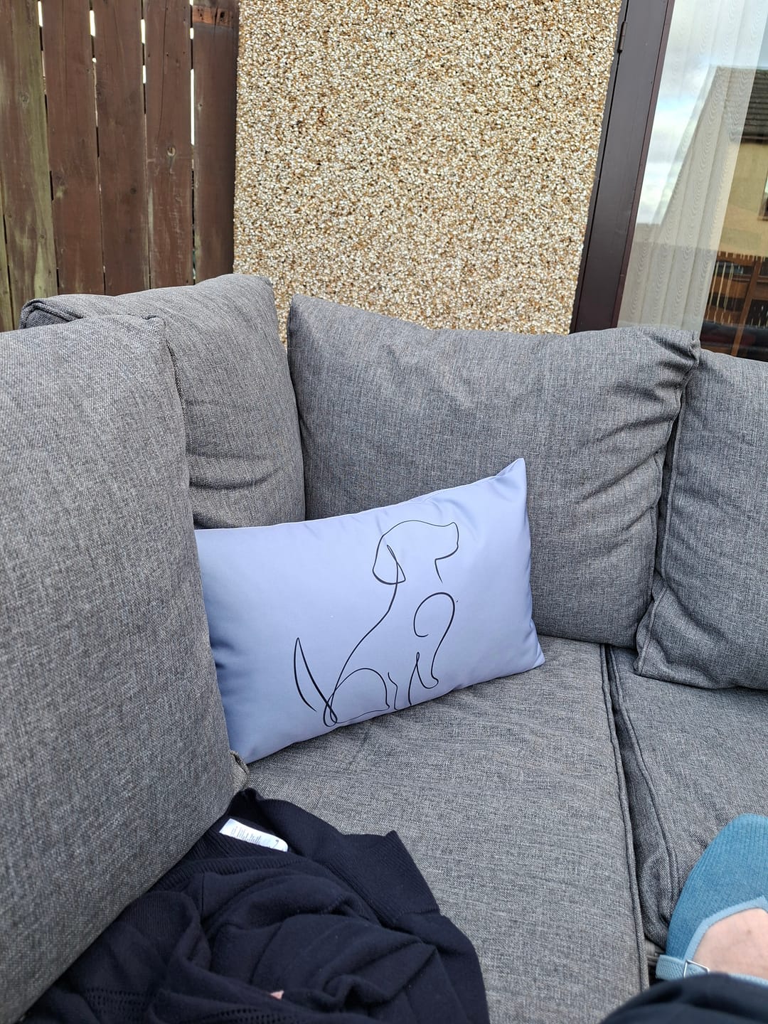 Customer photo review of Outdoor Garden Waterproof Rectangle Cushion - Dog