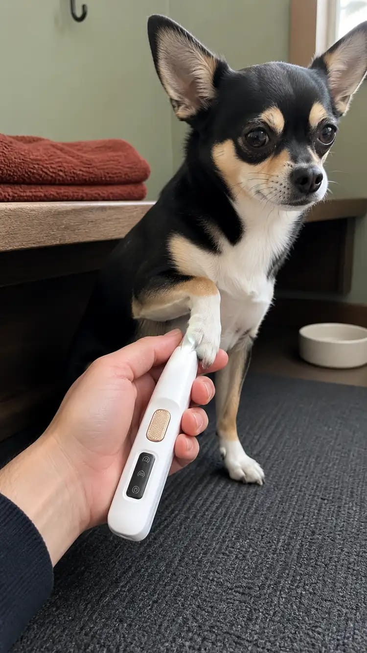 Customer photo review of HydroGuard Waterproof Paw Groomer with LED Precision