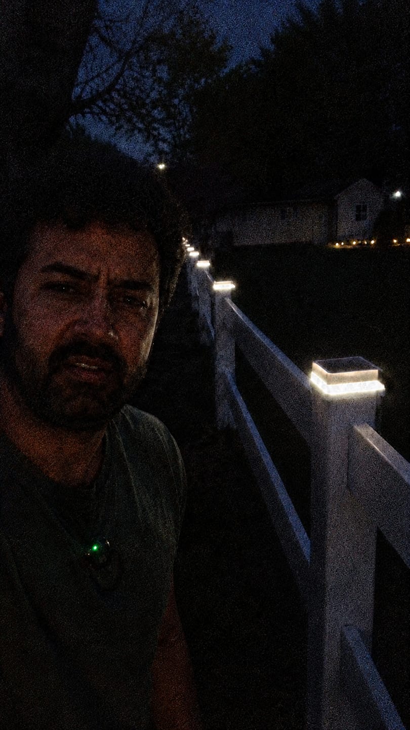 Customer photo review of EverGlow® Premium Solar Vinyl Fence Post Light