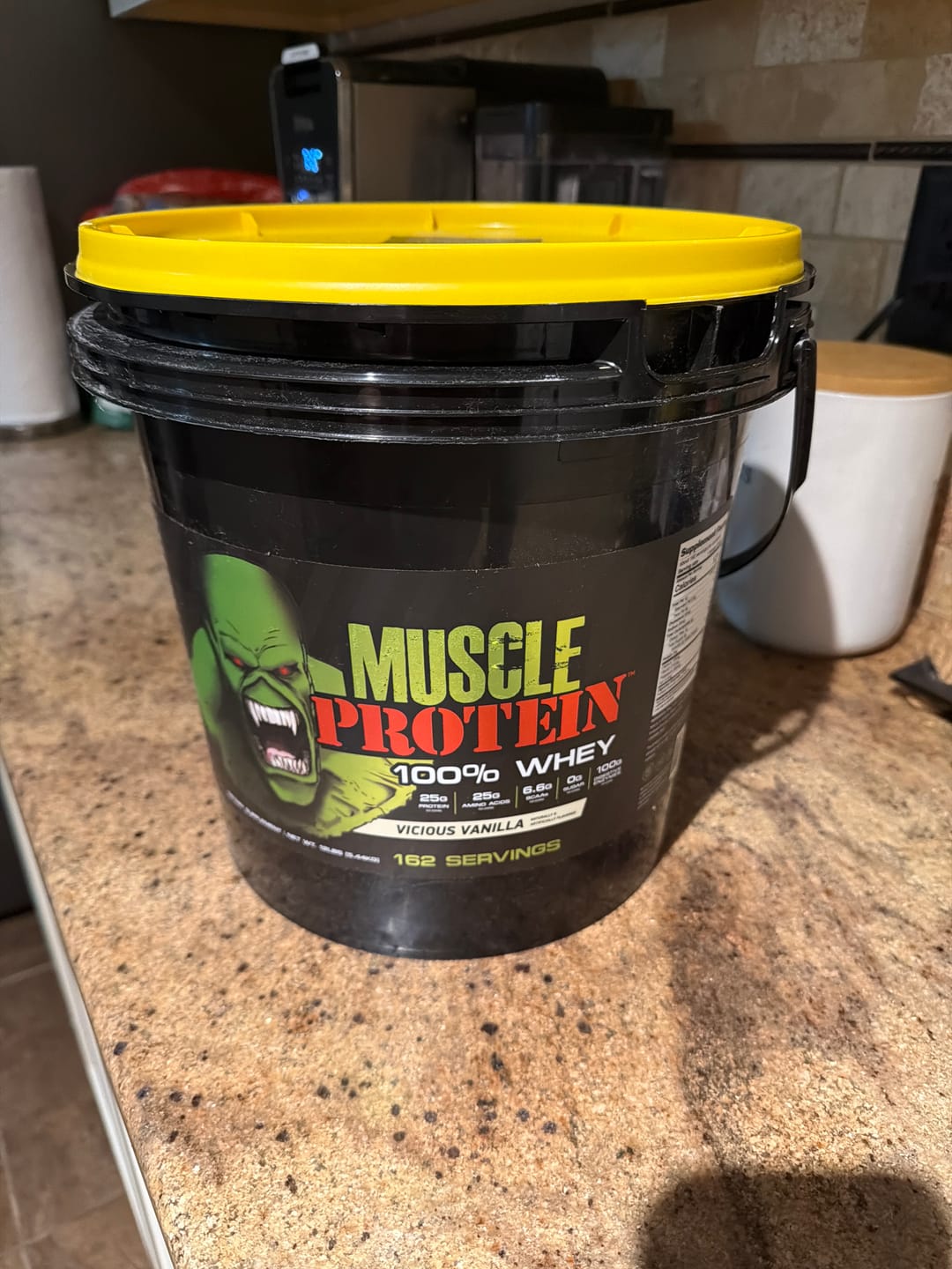 Customer photo review of Whey Protein Powder Bucket