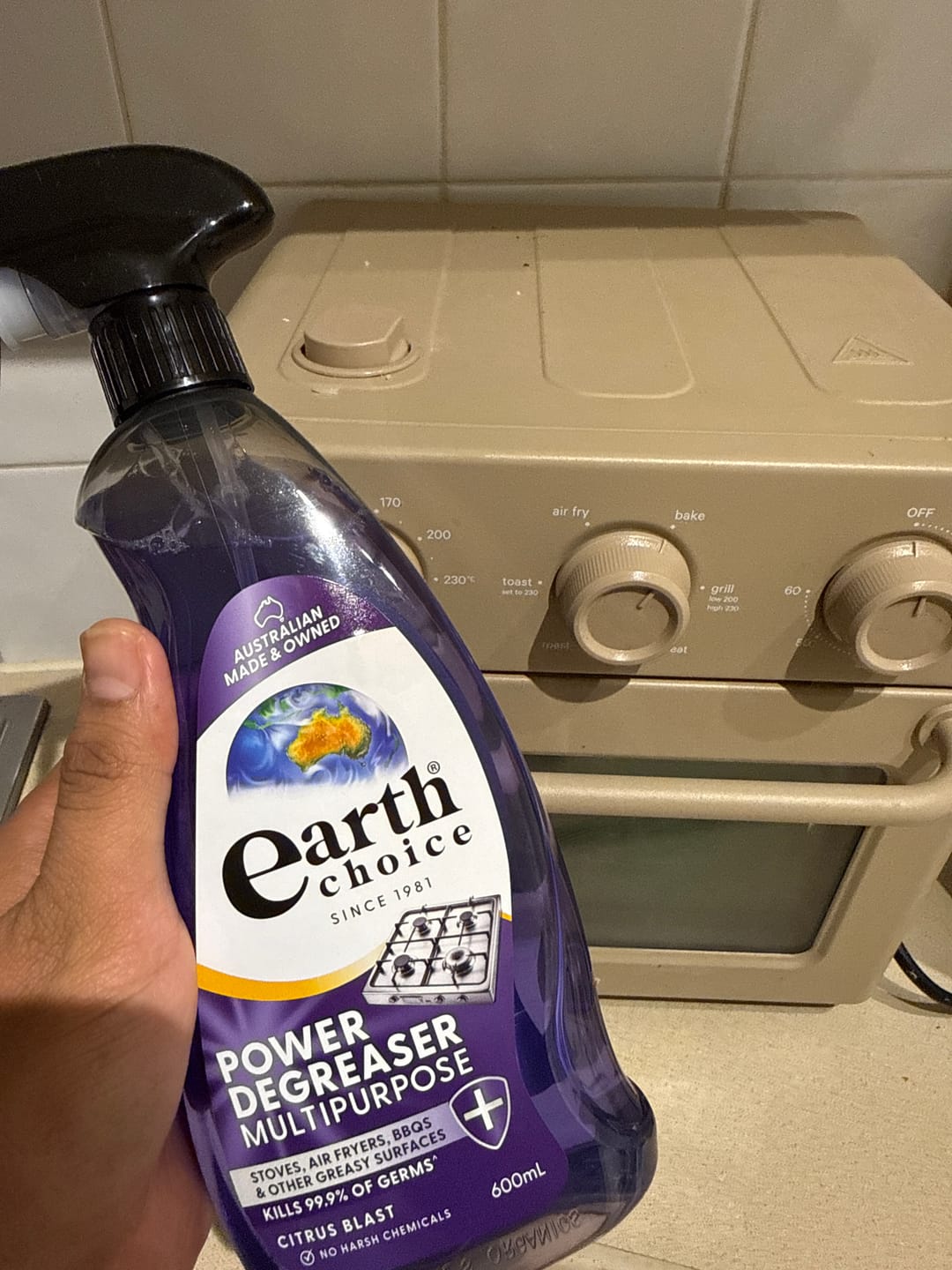 Customer photo review of Earth Choice Power Degreaser Multipurpose 600mL