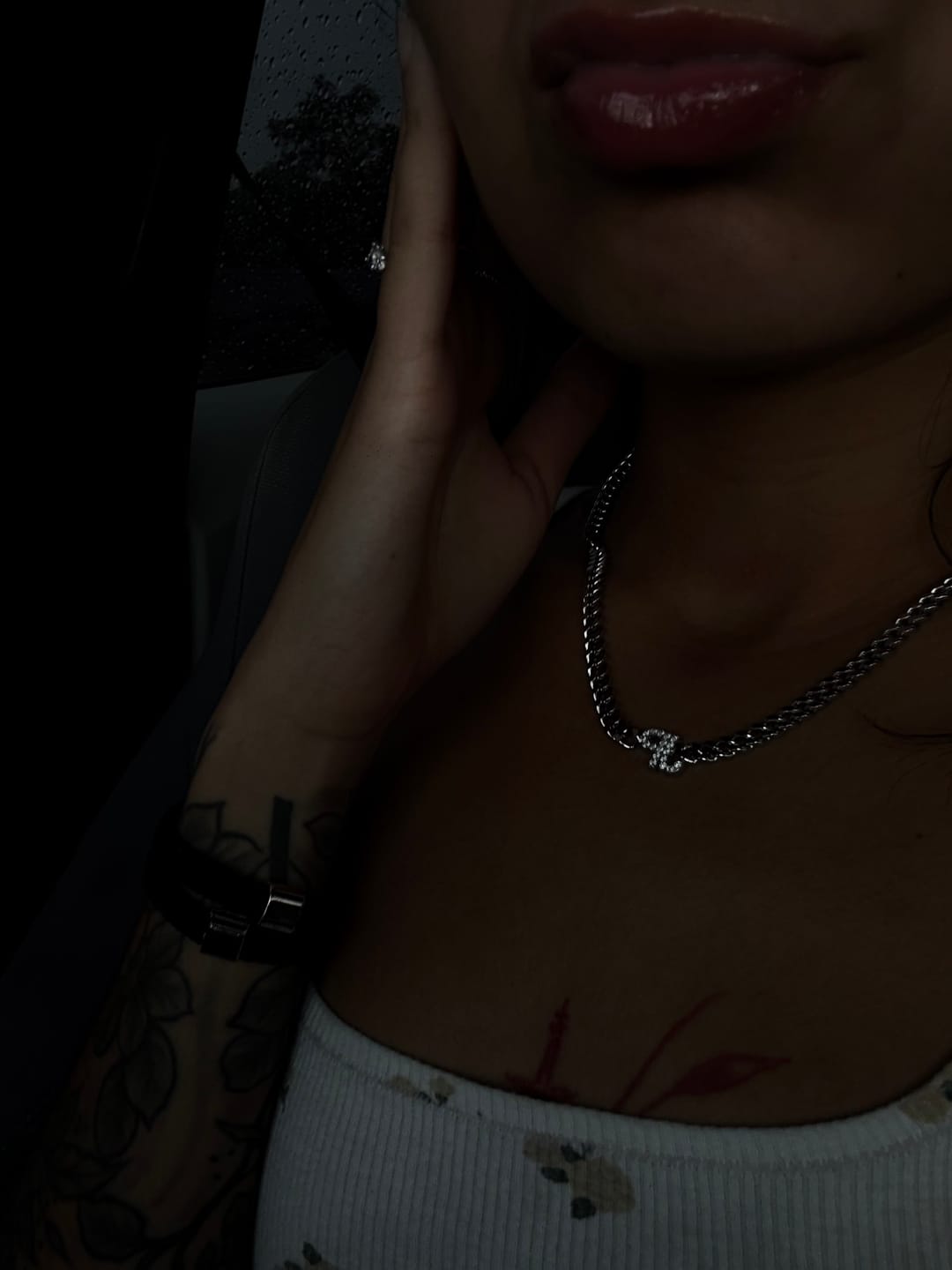 Customer photo review of Iced Initials Necklace w/ Cuban Chain