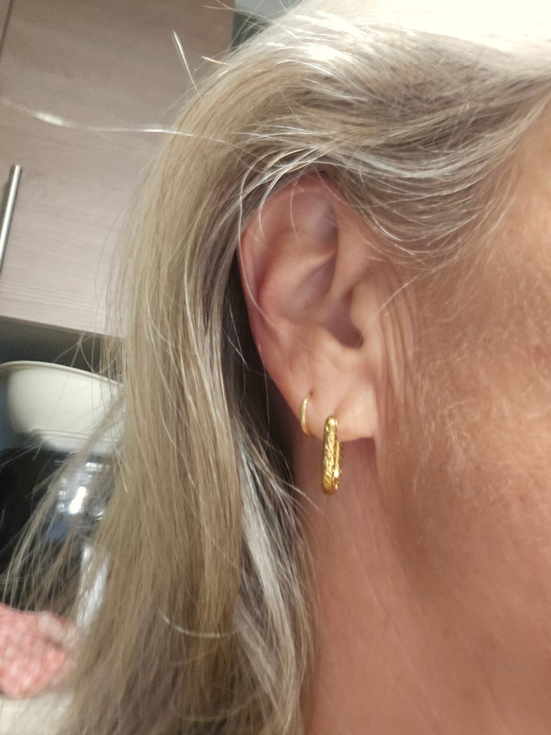 Customer photo review of Olivia Classic Hoop Earrings