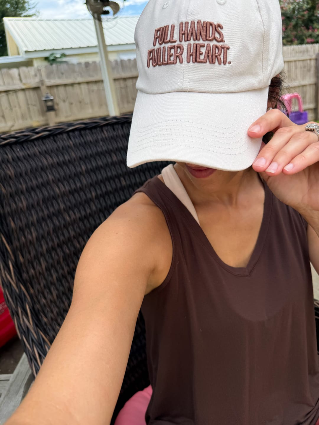 Customer photo review of Hat: Full Hands Fuller Heart