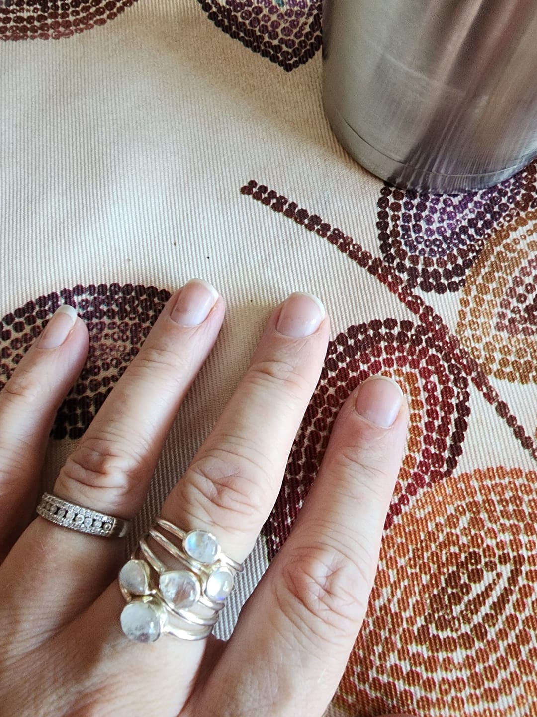 Customer photo review of Sterling Silver Stacking Moonstone Ring