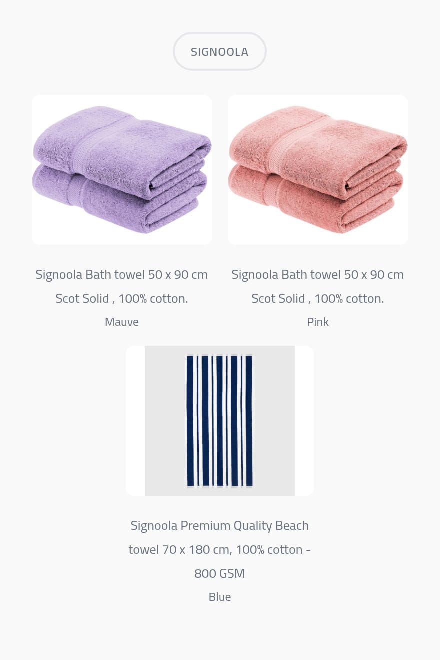 Customer photo review of Signoola Premium Quality Beach towel 70 x 180 cm, 100% cotton - 800 GSM