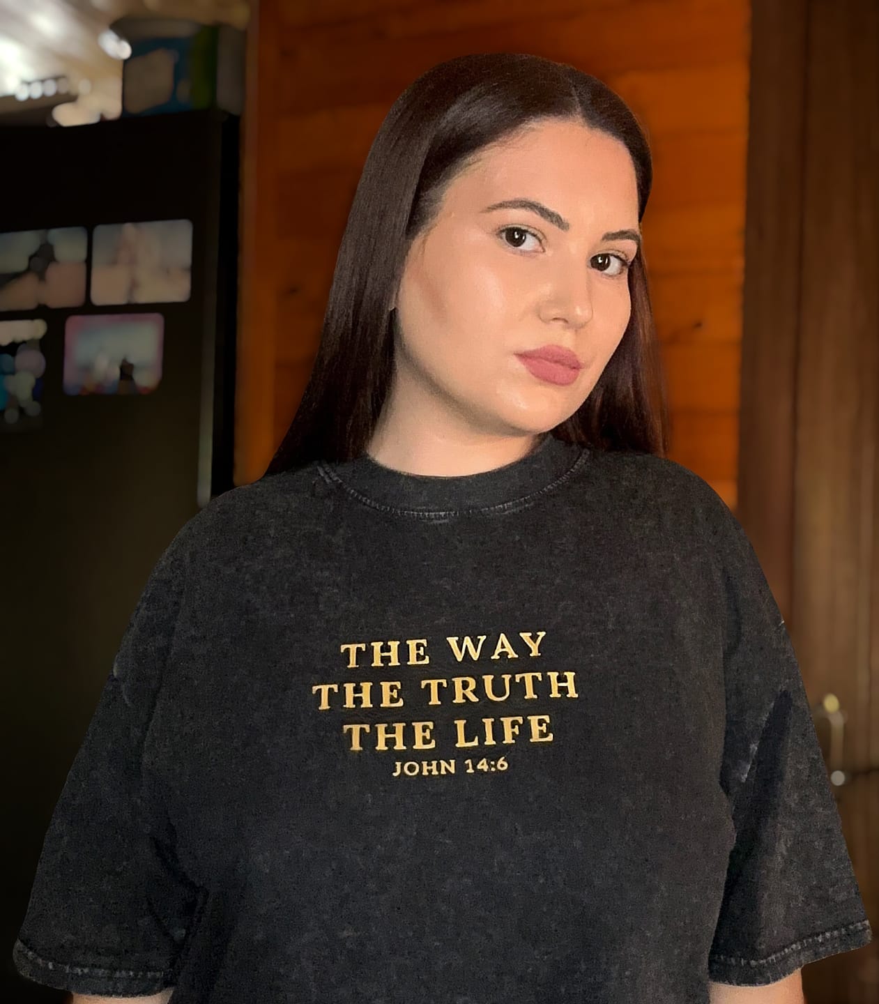 Customer photo review of Christianartworkshop Jesus is The Way The Truth The Life - John 14:6 Washed T-Shirt