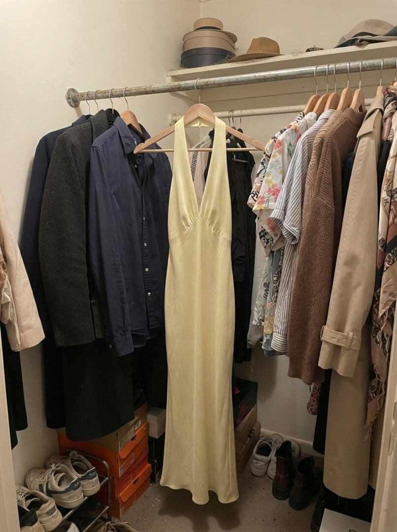 Customer photo review of Heavy Hearted Satin Maxi Dress - Lemon