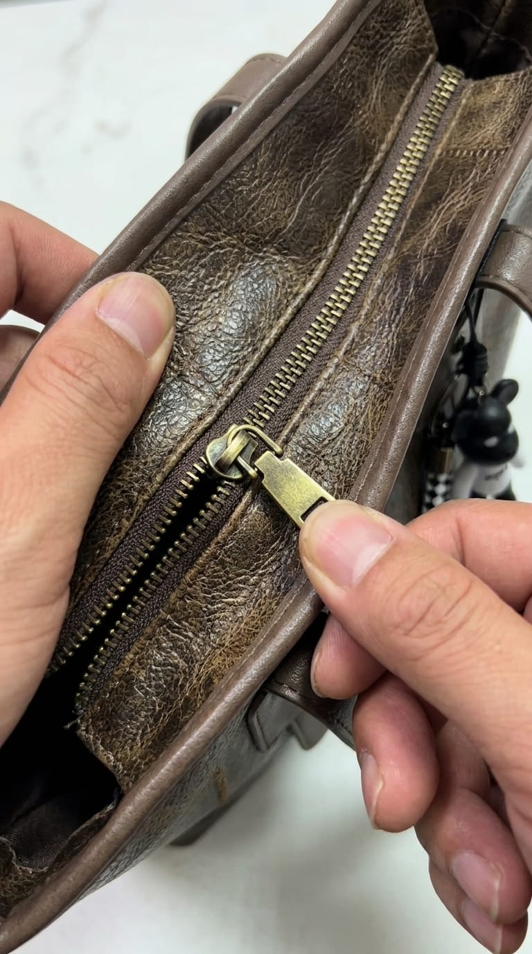Customer photo review of Vintage Leather Tote Bag