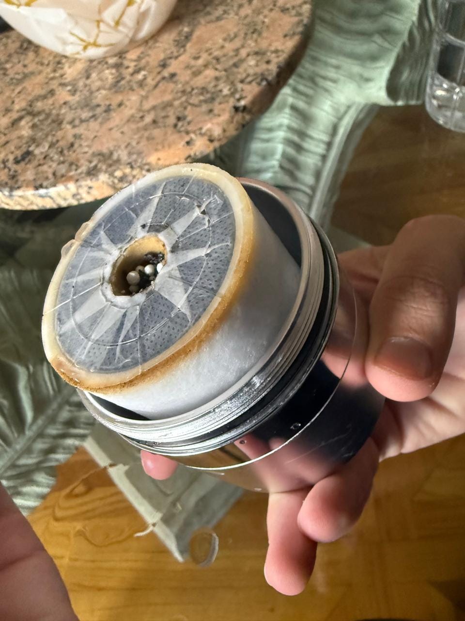 Customer photo review of Filtro de regadera para piel y cabello