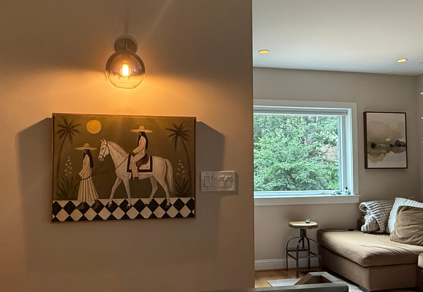 Customer photo review of Olive Courtyard White Horse Painting