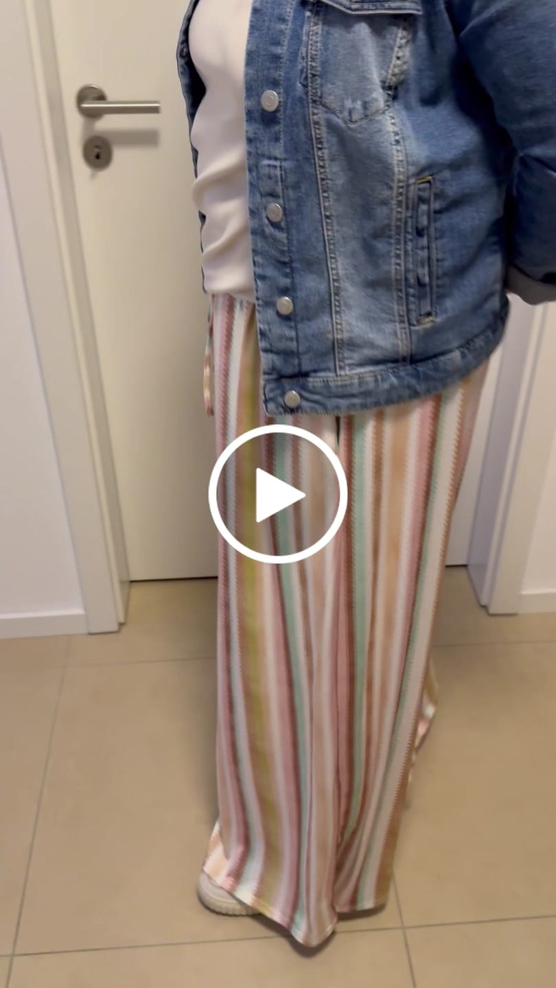 Customer video review of Butterstoff Hose COLORFUL SUMMER mint/rosa/beige/braun