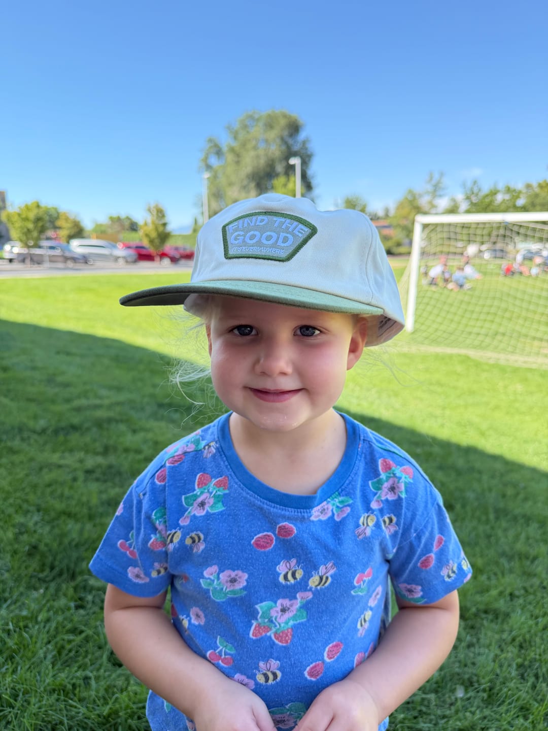 Customer photo review of Vintage 5 Panel Patch Hat - Olive Green