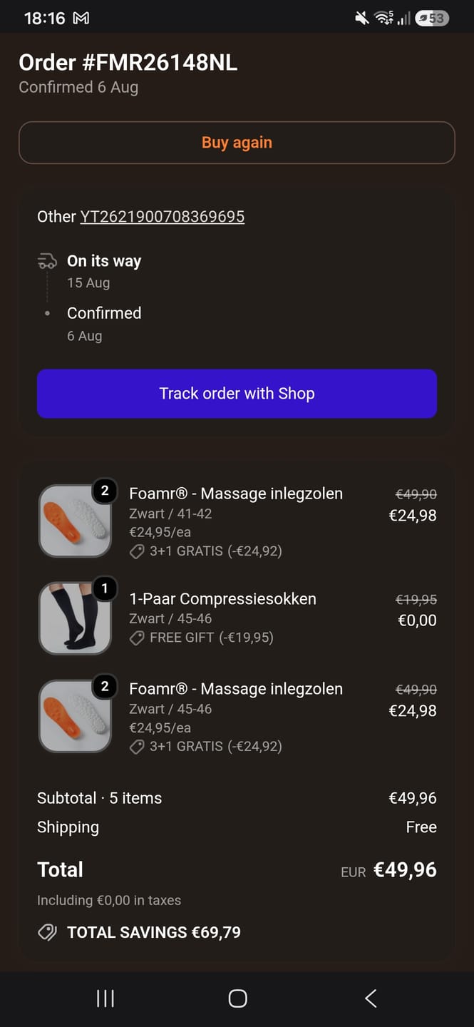 Customer photo review of Foamr® - Massage inlegzolen