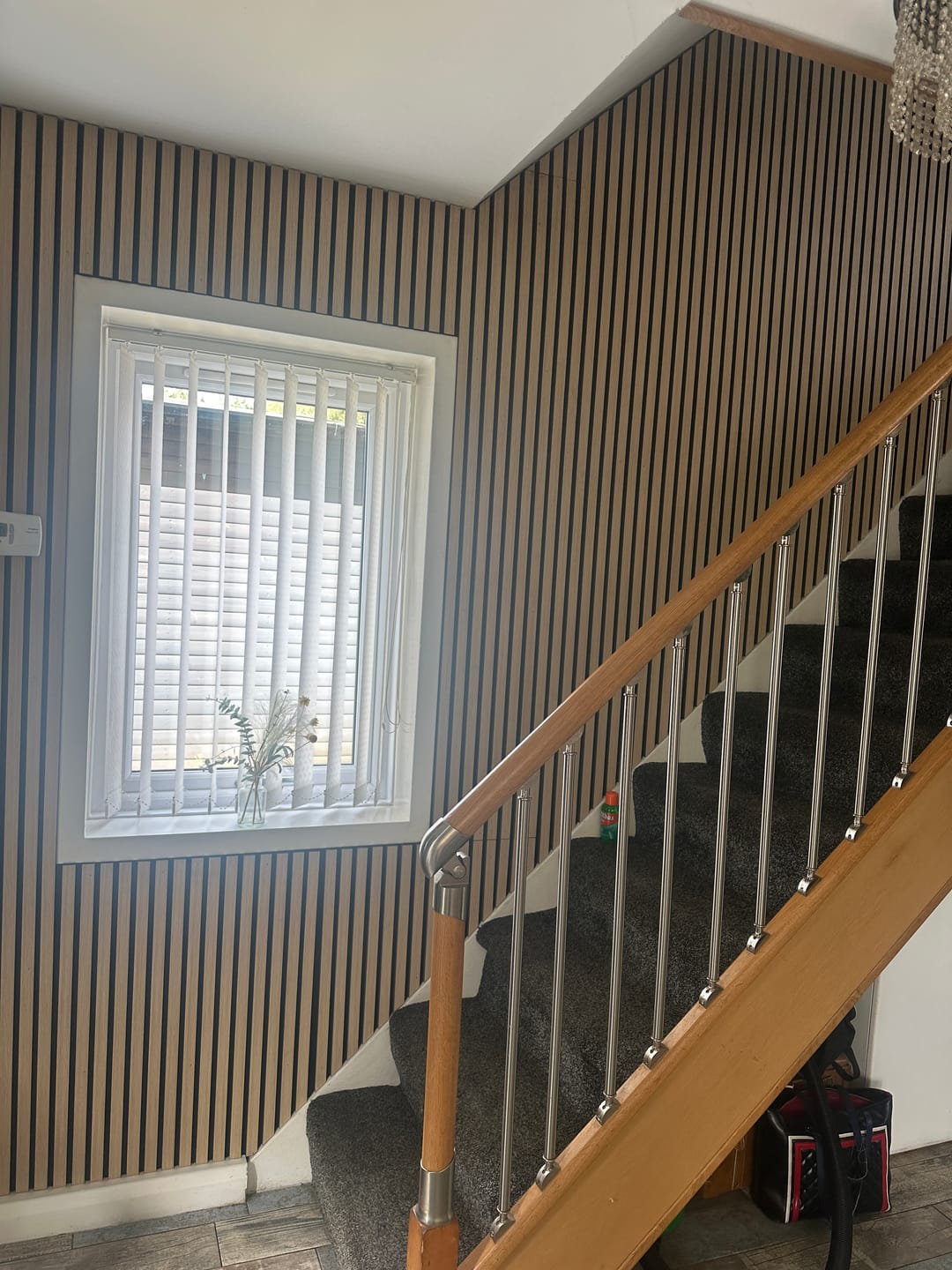 Customer photo review of Acoustic Slat Wall Panels Wooden Decorative Wall Panels Natural Oak Premium 2.4m x 0.6m